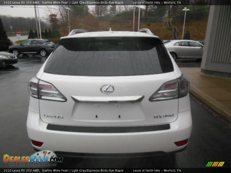 2010 Lexus RX 350 AWD Starfire White Pearl / Light Gray/Espresso Birds-Eye Maple Photo #6