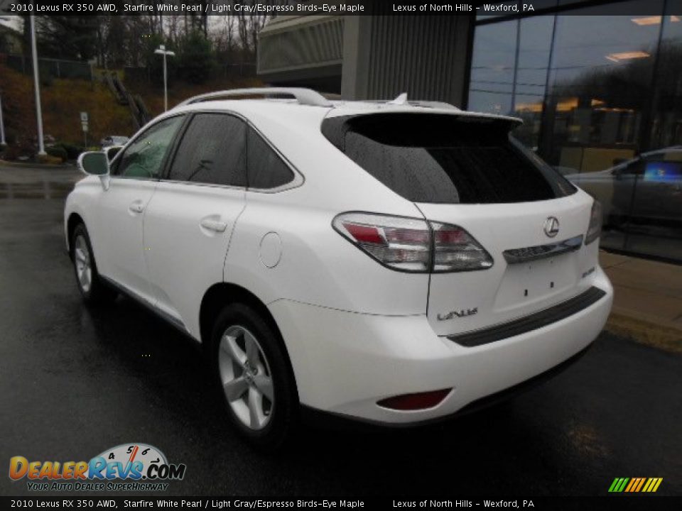 2010 Lexus RX 350 AWD Starfire White Pearl / Light Gray/Espresso Birds-Eye Maple Photo #7