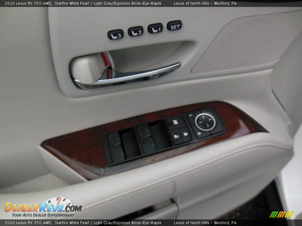 2010 Lexus RX 350 AWD Starfire White Pearl / Light Gray/Espresso Birds-Eye Maple Photo #12