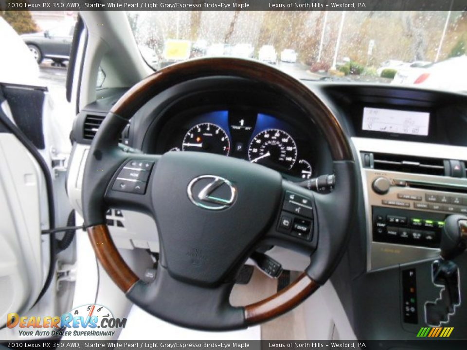 2010 Lexus RX 350 AWD Starfire White Pearl / Light Gray/Espresso Birds-Eye Maple Photo #18