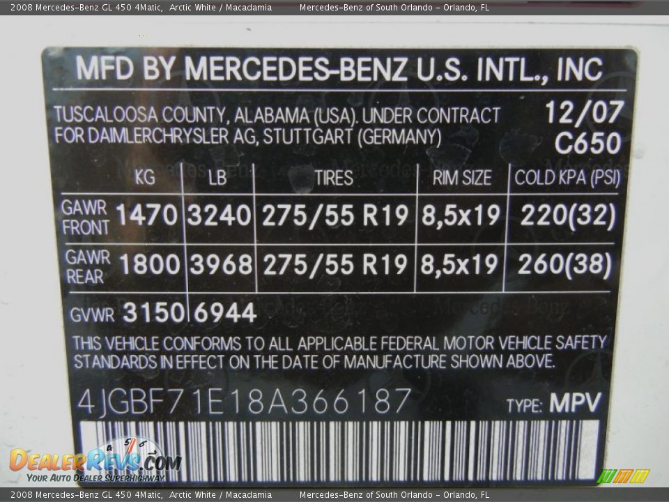 2008 Mercedes-Benz GL 450 4Matic Arctic White / Macadamia Photo #33