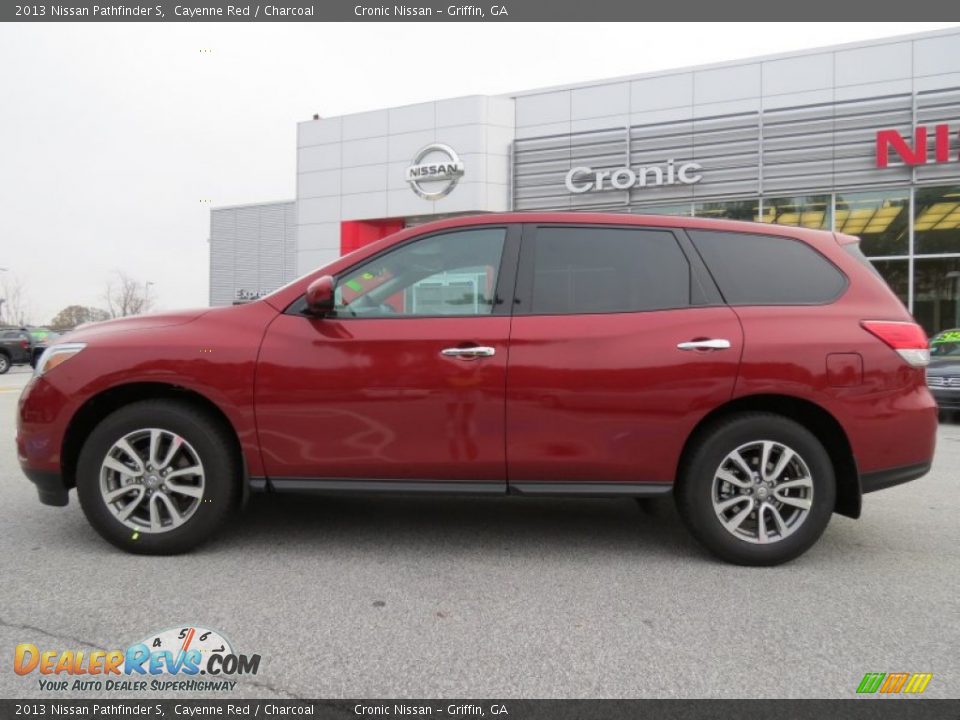 2013 Nissan Pathfinder S Cayenne Red / Charcoal Photo #2