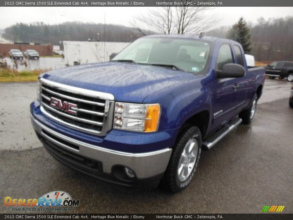 2013 GMC Sierra 1500 SLE Extended Cab 4x4 Heritage Blue Metallic / Ebony Photo #2