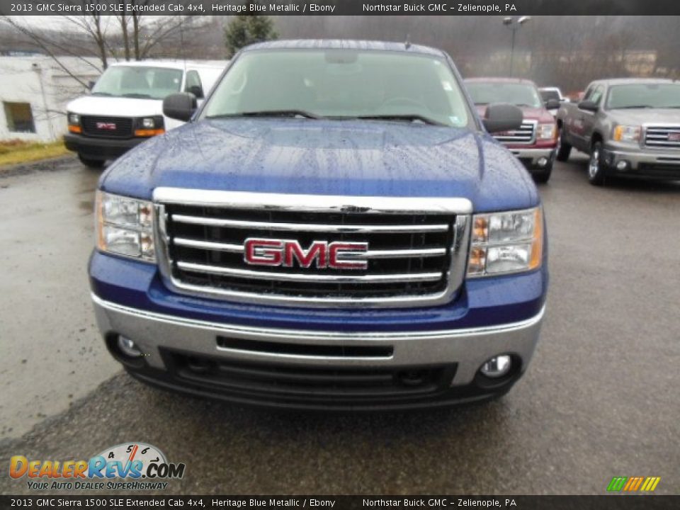 2013 GMC Sierra 1500 SLE Extended Cab 4x4 Heritage Blue Metallic / Ebony Photo #3
