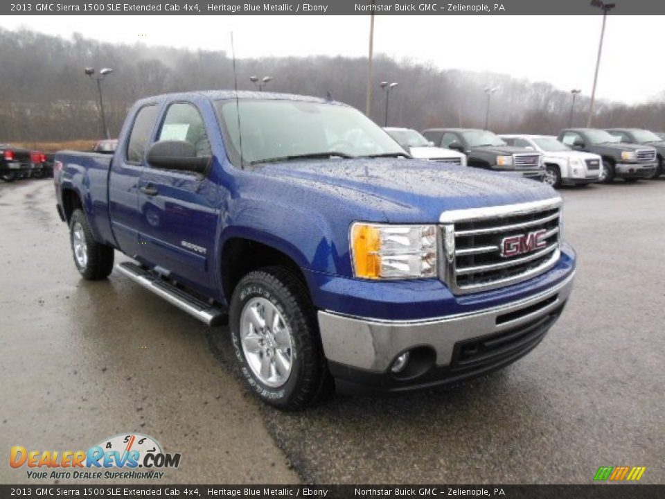 2013 GMC Sierra 1500 SLE Extended Cab 4x4 Heritage Blue Metallic / Ebony Photo #4
