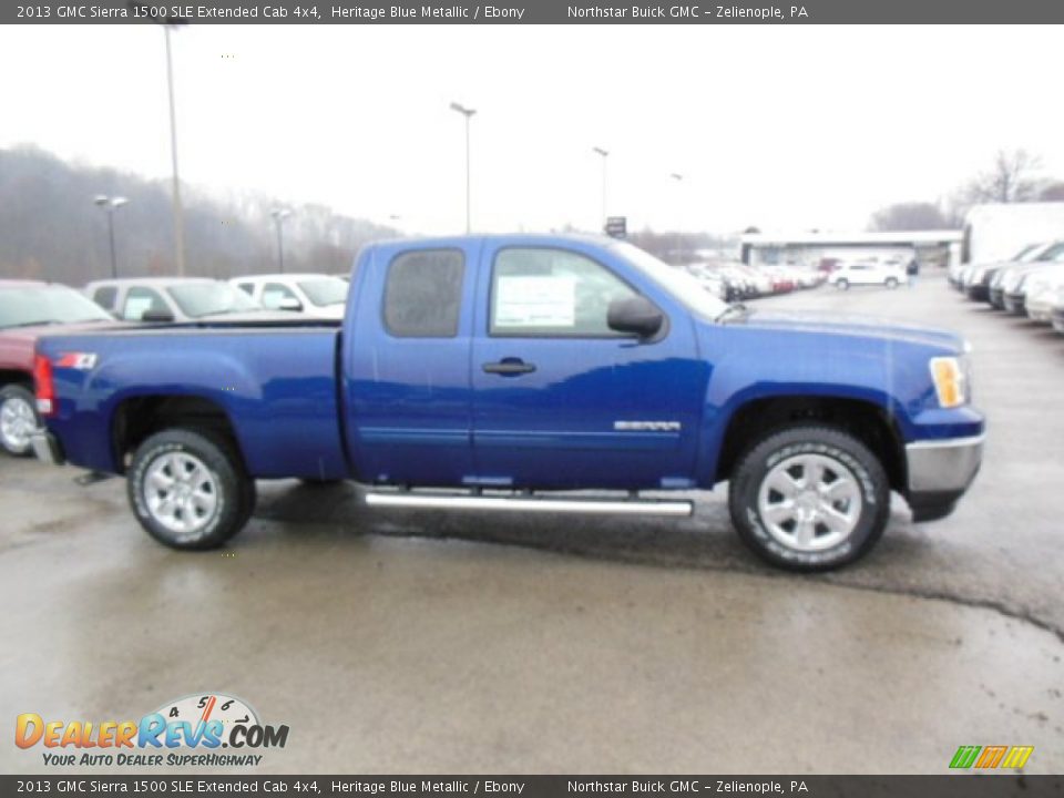 2013 GMC Sierra 1500 SLE Extended Cab 4x4 Heritage Blue Metallic / Ebony Photo #5