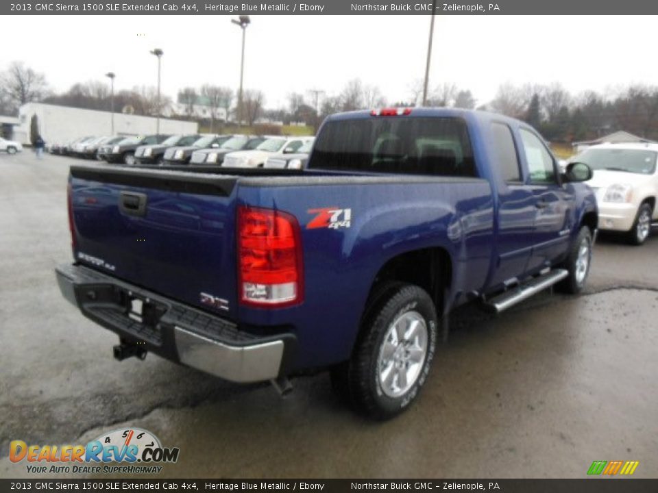 2013 GMC Sierra 1500 SLE Extended Cab 4x4 Heritage Blue Metallic / Ebony Photo #6