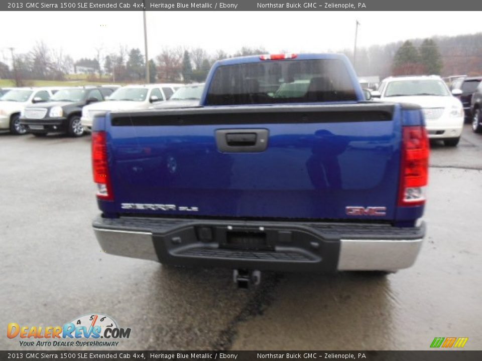 2013 GMC Sierra 1500 SLE Extended Cab 4x4 Heritage Blue Metallic / Ebony Photo #7