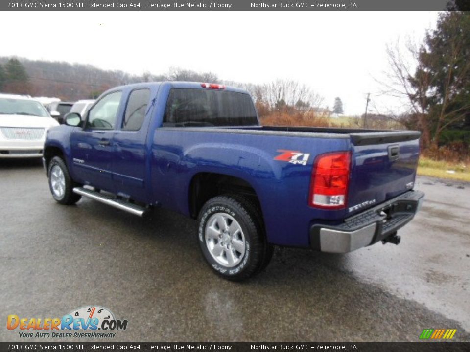2013 GMC Sierra 1500 SLE Extended Cab 4x4 Heritage Blue Metallic / Ebony Photo #8