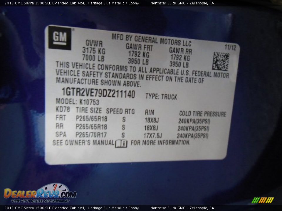 2013 GMC Sierra 1500 SLE Extended Cab 4x4 Heritage Blue Metallic / Ebony Photo #20