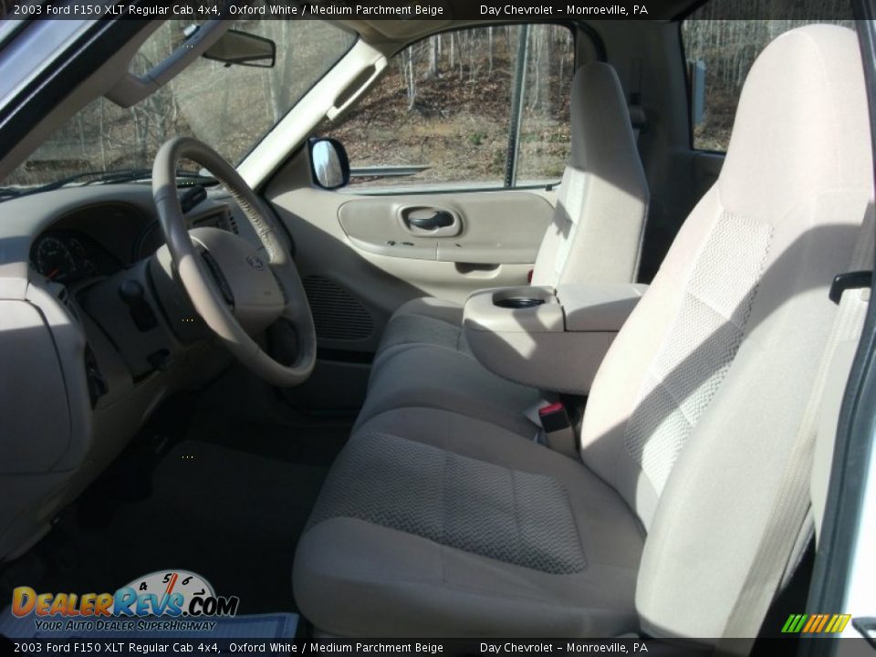 2003 Ford F150 XLT Regular Cab 4x4 Oxford White / Medium Parchment Beige Photo #5