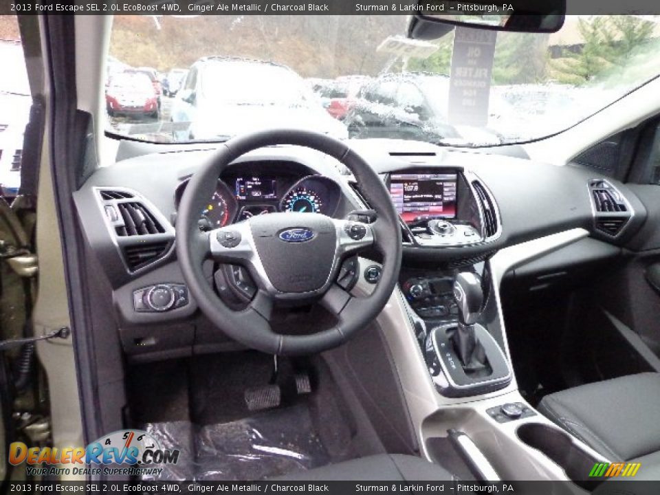 2013 Ford Escape SEL 2.0L EcoBoost 4WD Ginger Ale Metallic / Charcoal Black Photo #10