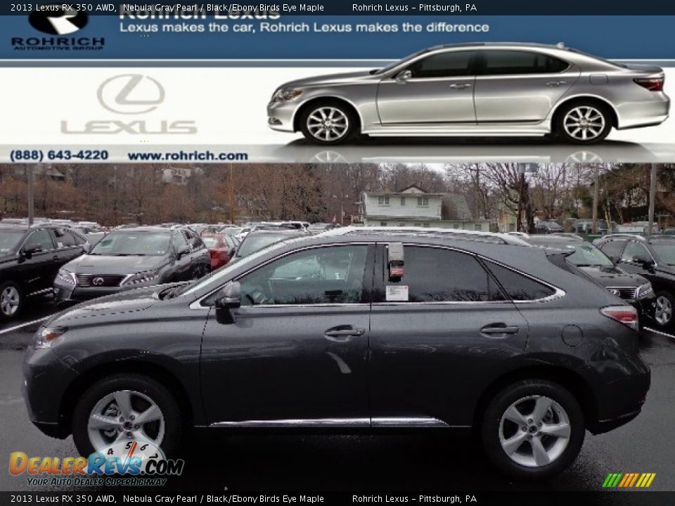 2013 Lexus RX 350 AWD Nebula Gray Pearl / Black/Ebony Birds Eye Maple Photo #1