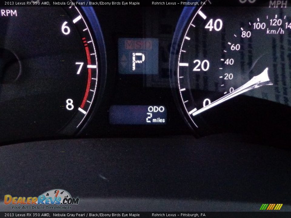 2013 Lexus RX 350 AWD Nebula Gray Pearl / Black/Ebony Birds Eye Maple Photo #19