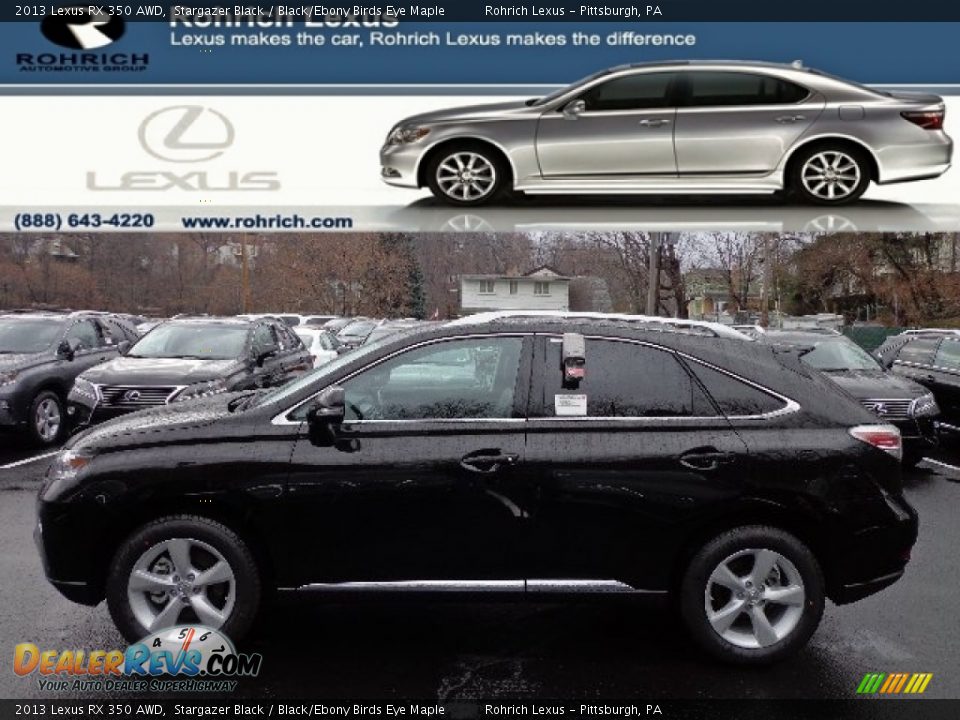 2013 Lexus RX 350 AWD Stargazer Black / Black/Ebony Birds Eye Maple Photo #1
