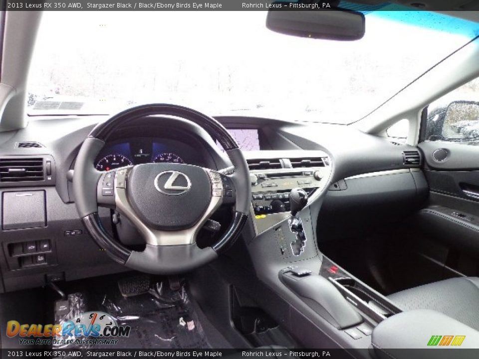 2013 Lexus RX 350 AWD Stargazer Black / Black/Ebony Birds Eye Maple Photo #12