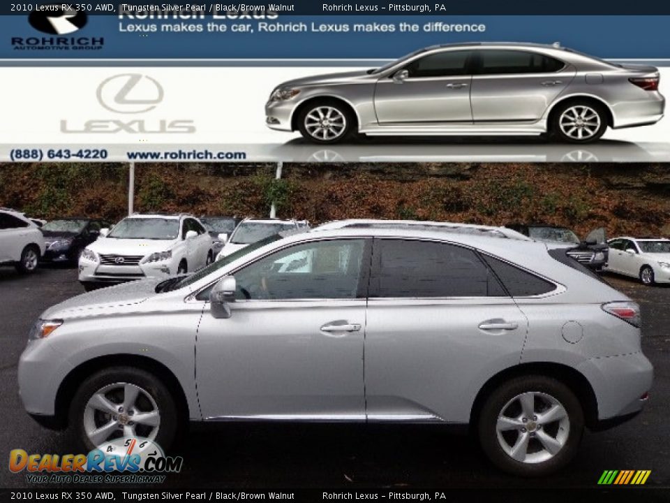 2010 Lexus RX 350 AWD Tungsten Silver Pearl / Black/Brown Walnut Photo #1