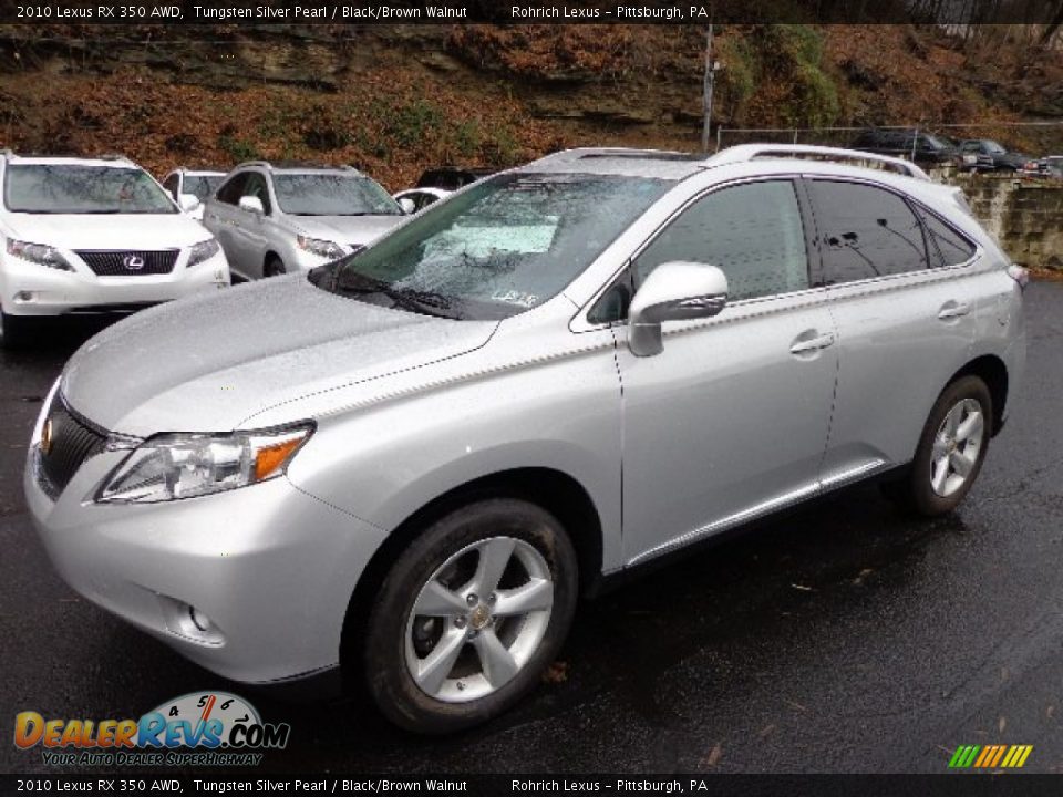 2010 Lexus RX 350 AWD Tungsten Silver Pearl / Black/Brown Walnut Photo #2