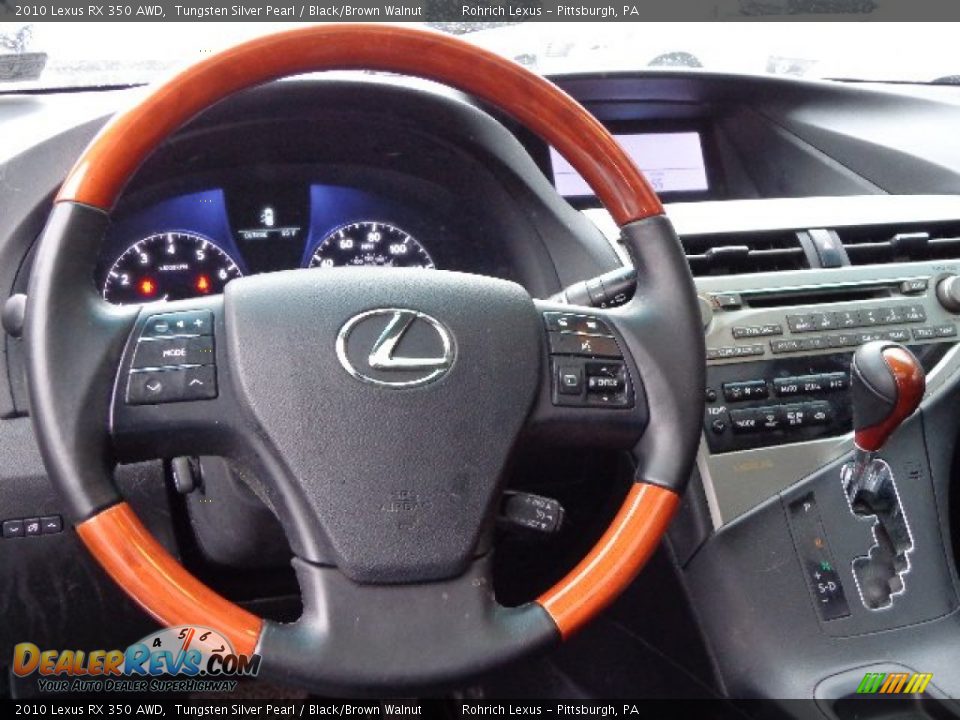 2010 Lexus RX 350 AWD Tungsten Silver Pearl / Black/Brown Walnut Photo #6