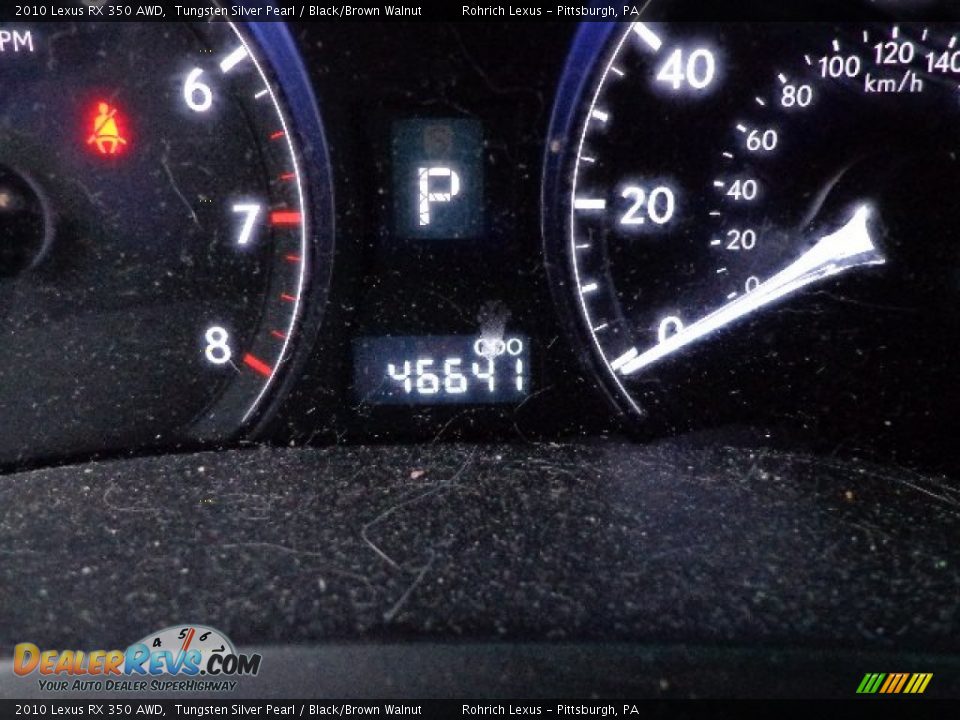2010 Lexus RX 350 AWD Tungsten Silver Pearl / Black/Brown Walnut Photo #8