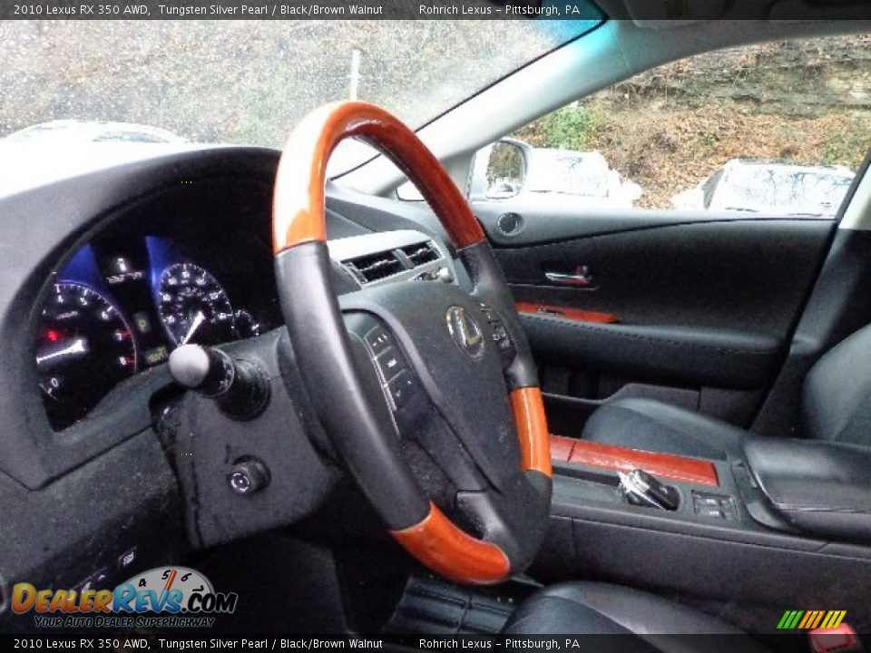 2010 Lexus RX 350 AWD Tungsten Silver Pearl / Black/Brown Walnut Photo #17