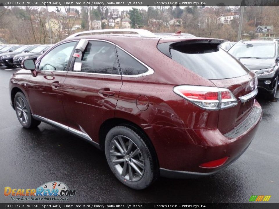 2013 Lexus RX 350 F Sport AWD Claret Red Mica / Black/Ebony Birds Eye Maple Photo #2