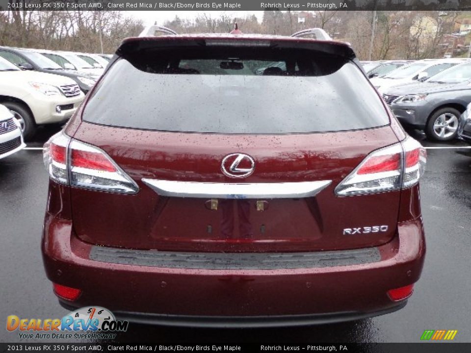 2013 Lexus RX 350 F Sport AWD Claret Red Mica / Black/Ebony Birds Eye Maple Photo #3