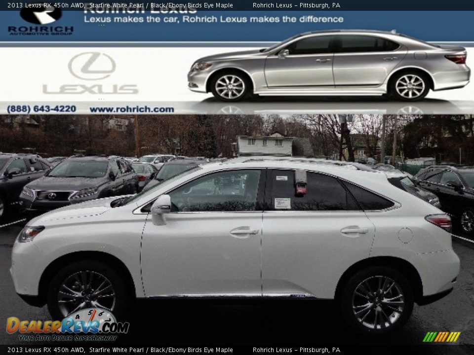 2013 Lexus RX 450h AWD Starfire White Pearl / Black/Ebony Birds Eye Maple Photo #1