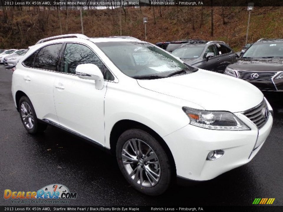 2013 Lexus RX 450h AWD Starfire White Pearl / Black/Ebony Birds Eye Maple Photo #6