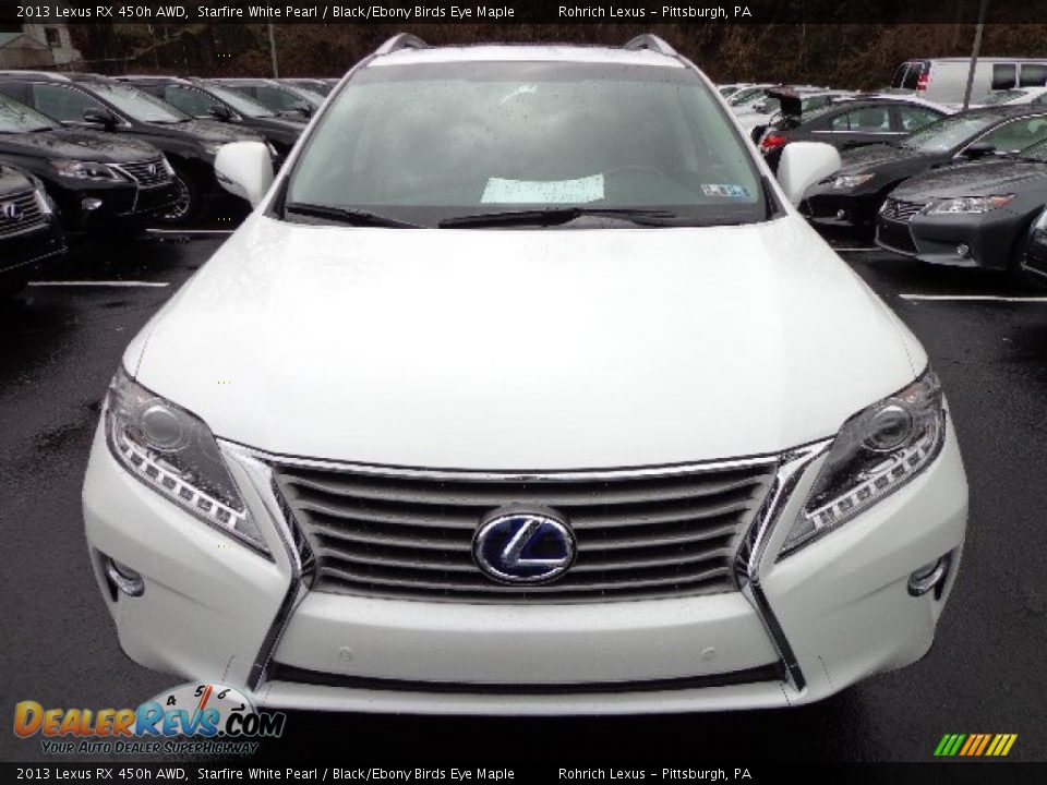 2013 Lexus RX 450h AWD Starfire White Pearl / Black/Ebony Birds Eye Maple Photo #7
