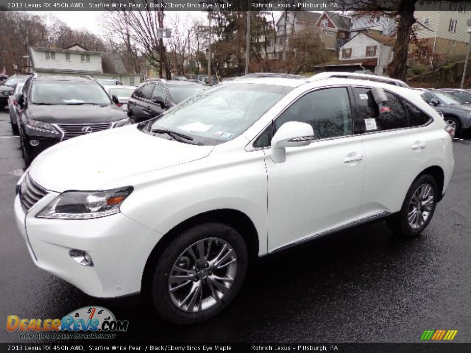 2013 Lexus RX 450h AWD Starfire White Pearl / Black/Ebony Birds Eye Maple Photo #8