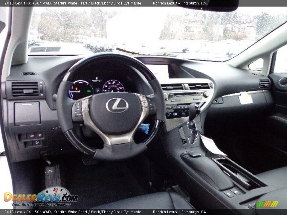 2013 Lexus RX 450h AWD Starfire White Pearl / Black/Ebony Birds Eye Maple Photo #12