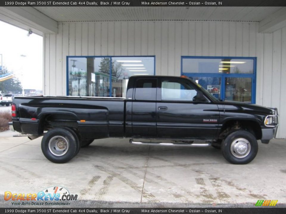 1999 Dodge Ram 3500 ST Extended Cab 4x4 Dually Black / Mist Gray Photo #2