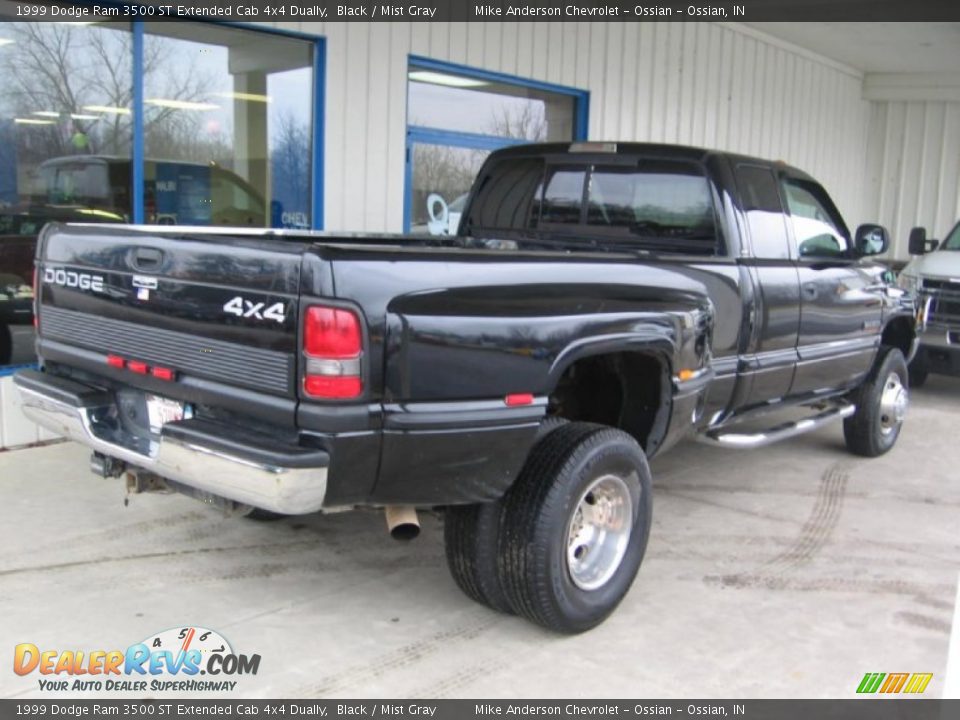 1999 Dodge Ram 3500 ST Extended Cab 4x4 Dually Black / Mist Gray Photo #3