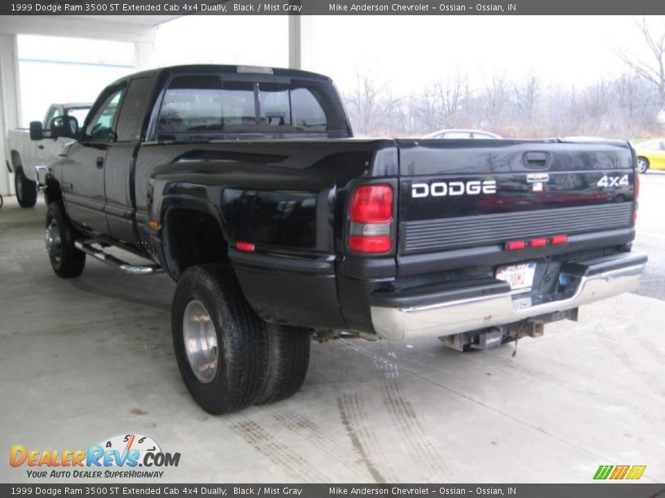 1999 Dodge Ram 3500 ST Extended Cab 4x4 Dually Black / Mist Gray Photo #4
