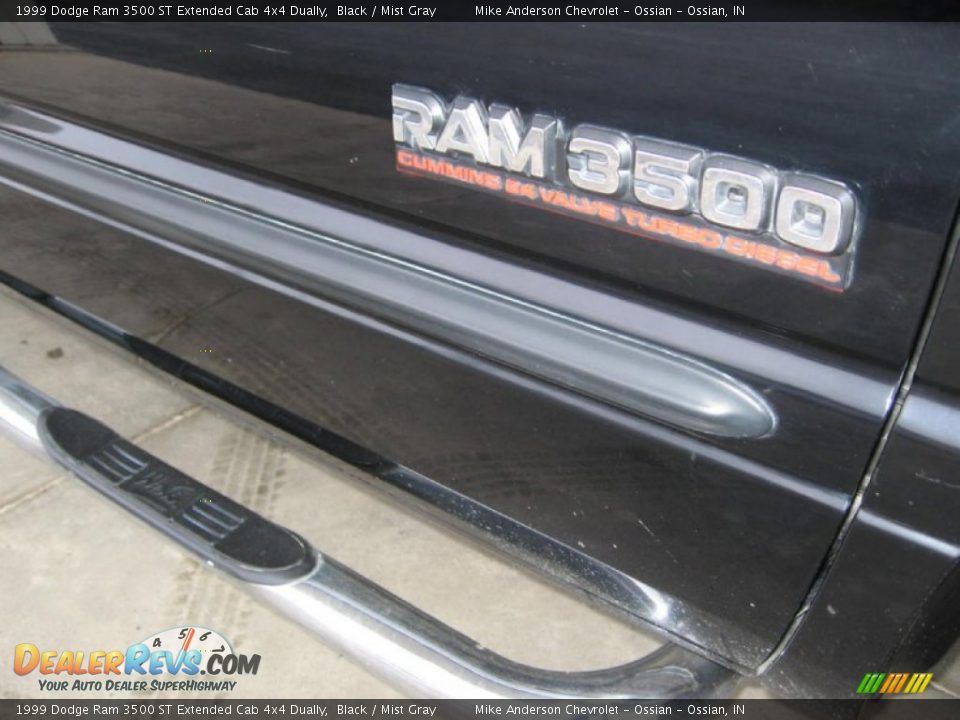 1999 Dodge Ram 3500 ST Extended Cab 4x4 Dually Black / Mist Gray Photo #20