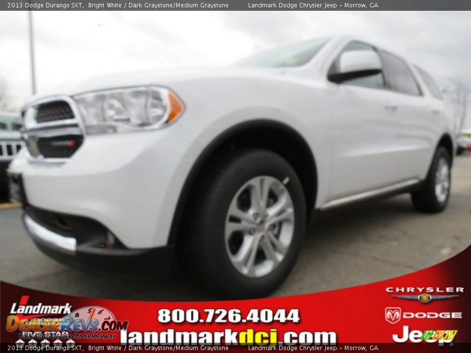 2013 Dodge Durango SXT Bright White / Dark Graystone/Medium Graystone Photo #1