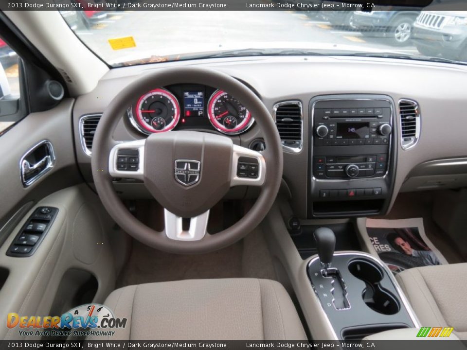 2013 Dodge Durango SXT Bright White / Dark Graystone/Medium Graystone Photo #9