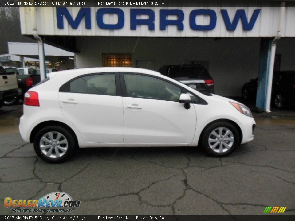 2013 Kia Rio EX 5-Door Clear White / Beige Photo #1