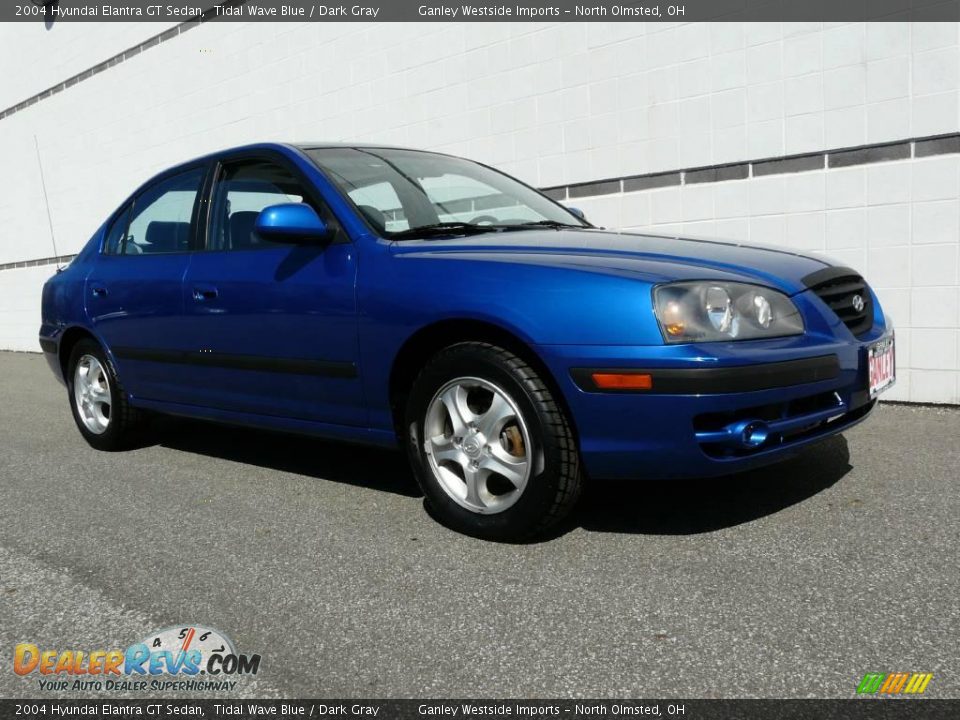 2004 Hyundai Elantra GT Sedan Tidal Wave Blue / Dark Gray Photo #4
