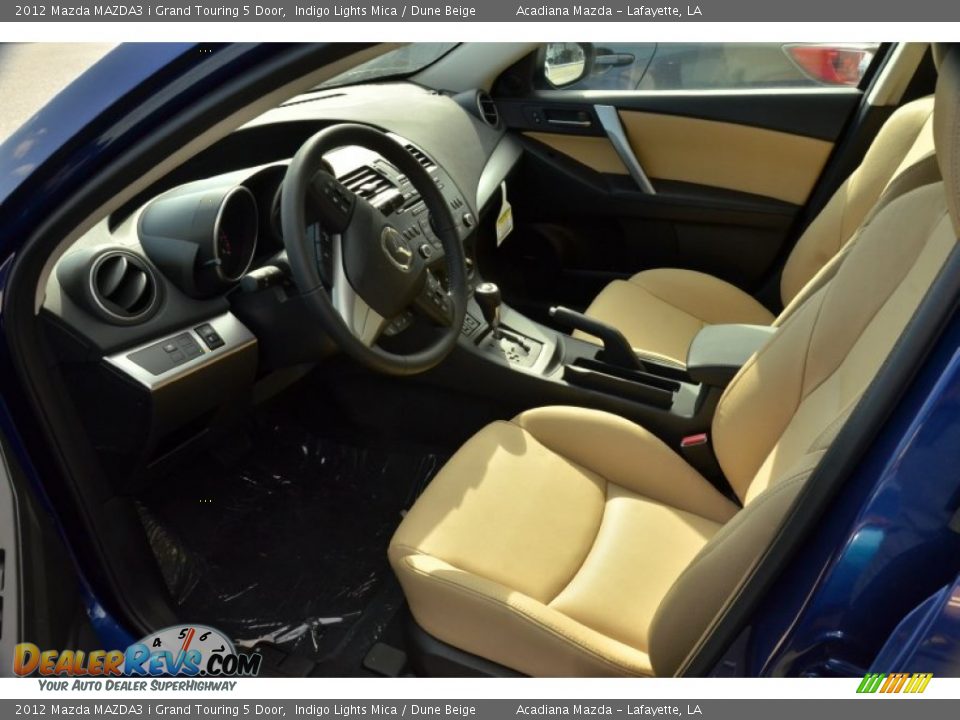 2012 Mazda MAZDA3 i Grand Touring 5 Door Indigo Lights Mica / Dune Beige Photo #5