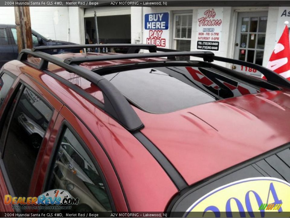 2004 Hyundai Santa Fe GLS 4WD Merlot Red / Beige Photo #9