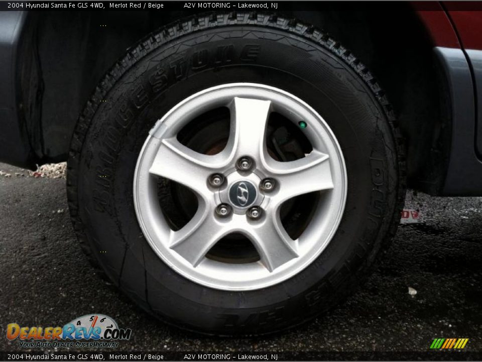 2004 Hyundai Santa Fe GLS 4WD Merlot Red / Beige Photo #13