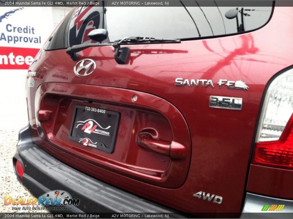 2004 Hyundai Santa Fe GLS 4WD Merlot Red / Beige Photo #15