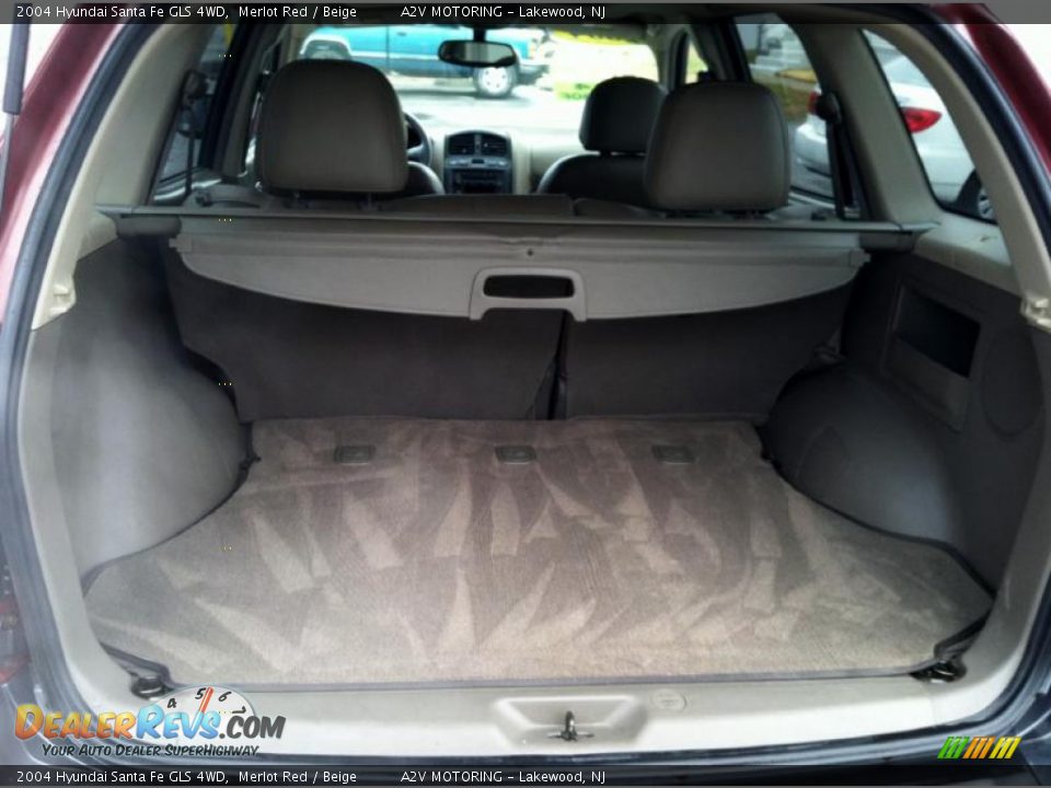 2004 Hyundai Santa Fe GLS 4WD Merlot Red / Beige Photo #18