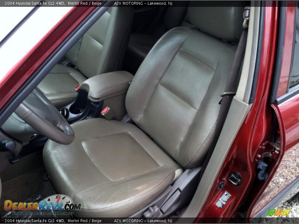 2004 Hyundai Santa Fe GLS 4WD Merlot Red / Beige Photo #20