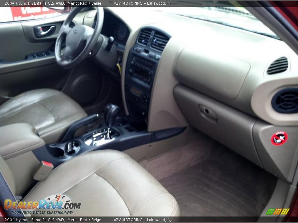 2004 Hyundai Santa Fe GLS 4WD Merlot Red / Beige Photo #21