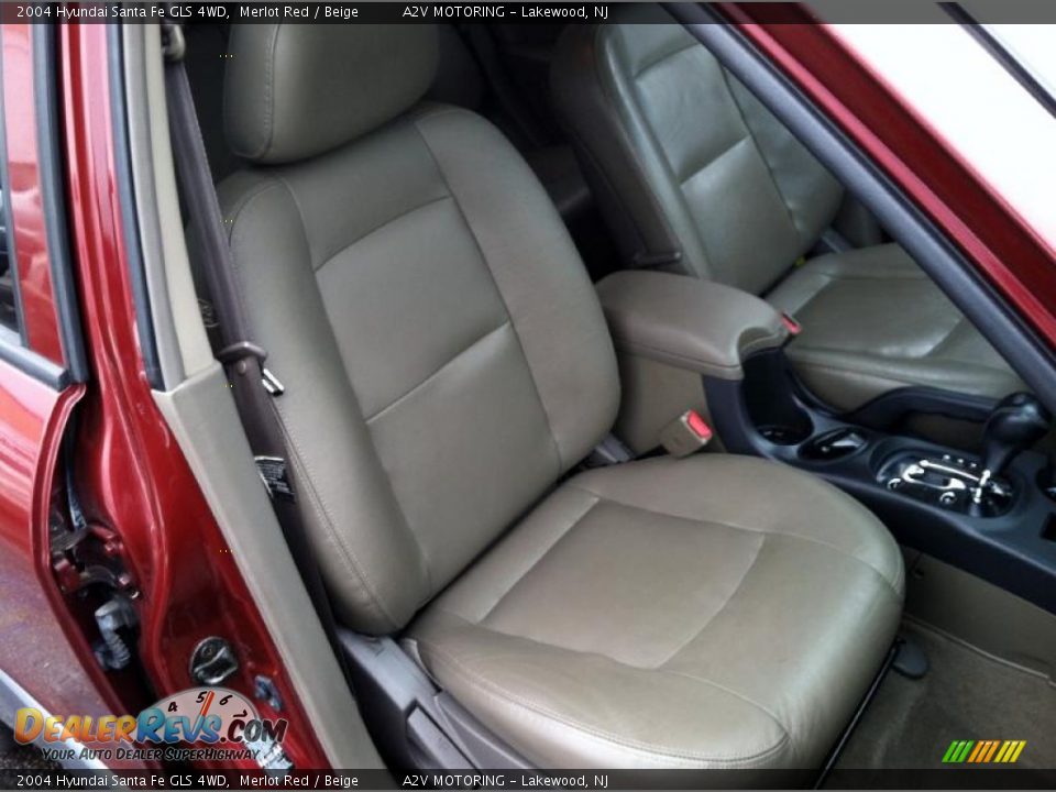 2004 Hyundai Santa Fe GLS 4WD Merlot Red / Beige Photo #22