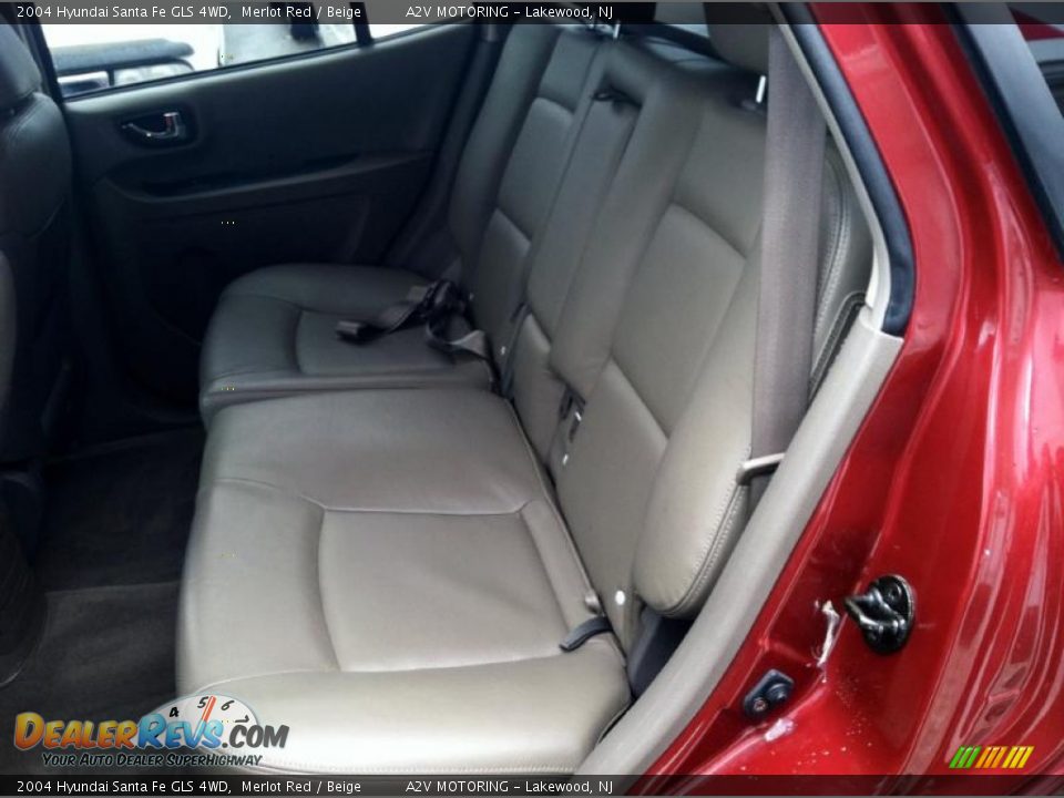2004 Hyundai Santa Fe GLS 4WD Merlot Red / Beige Photo #23
