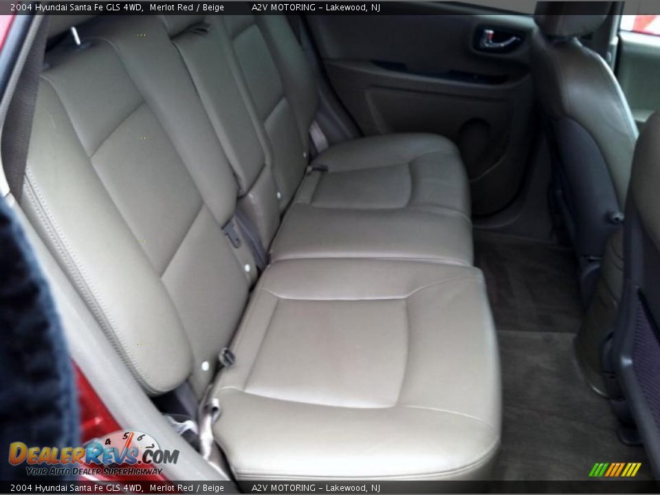 2004 Hyundai Santa Fe GLS 4WD Merlot Red / Beige Photo #24